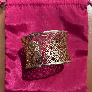 Elegant Gold Filigree Cuff Bracelet
